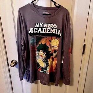 MY HERO ACADEMIA IZUKU MIDORIYA KATSUKI Long Sleeve Graphic Tshirt Anime Mens XL